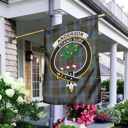 Scottish Anderson Tartan Flag with Family Crest - Tartan Garden Flag Scottish Plaid Tartan Plaid - ScotsTee - scotstee.com