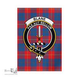 Scottish Blane Tartan Flag with Family Crest - Tartan Garden Flag Scottish Plaid Tartan Plaid - ScotsTee - scotstee.com