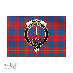 Scottish Blane Tartan Flag with Family Crest - Tartan Garden Flag Scottish Plaid Tartan Plaid - ScotsTee - scotstee.com