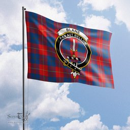 Scottish Blane Tartan Flag with Family Crest - Tartan Garden Flag Scottish Plaid Tartan Plaid - ScotsTee - scotstee.com