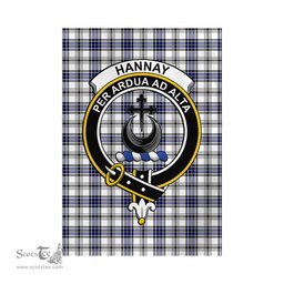 Scottish Hannay Modern Tartan Flag with Family Crest - Tartan Garden Flag Scottish Plaid Tartan Plaid - ScotsTee - scotstee.com