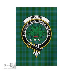 Scottish Irvine of Bonshaw Tartan Flag with Family Crest - Tartan Garden Flag Scottish Plaid Tartan Plaid - ScotsTee - scotstee.com