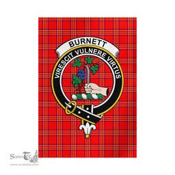 Scottish Burnett Modern Tartan Flag with Family Crest - Tartan Garden Flag Scottish Plaid Tartan Plaid - ScotsTee - scotstee.com