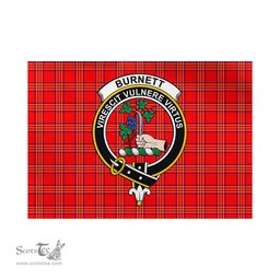 Scottish Burnett Modern Tartan Flag with Family Crest - Tartan Garden Flag Scottish Plaid Tartan Plaid - ScotsTee - scotstee.com