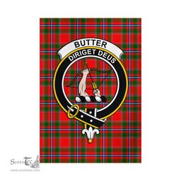 Scottish Butter Tartan Flag with Family Crest - Tartan Garden Flag Scottish Plaid Tartan Plaid - ScotsTee - scotstee.com