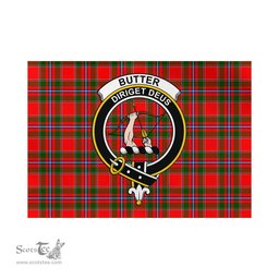 Scottish Butter Tartan Flag with Family Crest - Tartan Garden Flag Scottish Plaid Tartan Plaid - ScotsTee - scotstee.com