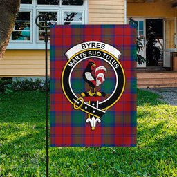 Scottish Byres (Byses) Tartan Flag with Family Crest - Tartan Garden Flag Scottish Plaid Tartan Plaid - ScotsTee - scotstee.com