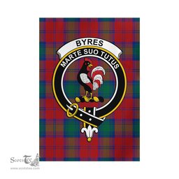 Scottish Byres (Byses) Tartan Flag with Family Crest - Tartan Garden Flag Scottish Plaid Tartan Plaid - ScotsTee - scotstee.com