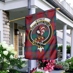 Scottish Byres (Byses) Tartan Flag with Family Crest - Tartan Garden Flag Scottish Plaid Tartan Plaid - ScotsTee - scotstee.com