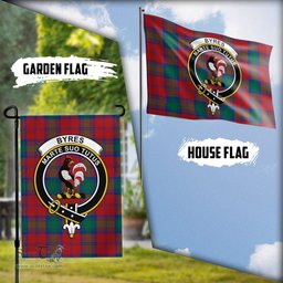 Scottish Byres (Byses) Tartan Flag with Family Crest - Tartan Garden Flag Scottish Plaid Tartan Plaid - ScotsTee - scotstee.com