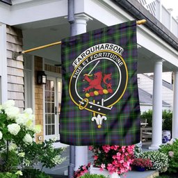 Scottish Farquharson Tartan Flag with Family Crest - Tartan Garden Flag Scottish Plaid Tartan Plaid - ScotsTee - scotstee.com