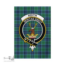 Scottish Keith Ancient Tartan Flag with Family Crest - Tartan Garden Flag Scottish Plaid Tartan Plaid - ScotsTee - scotstee.com