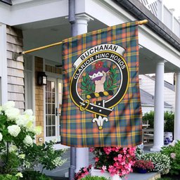 Scottish Buchanan Ancient Tartan Flag with Family Crest - Tartan Garden Flag Scottish Plaid Tartan Plaid - ScotsTee - scotstee.com