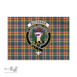 Scottish Buchanan Ancient Tartan Flag with Family Crest - Tartan Garden Flag Scottish Plaid Tartan Plaid - ScotsTee - scotstee.com