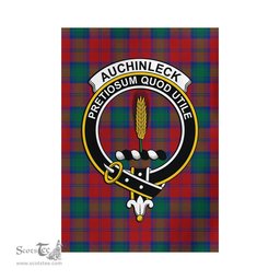 Scottish Auchinleck Tartan Flag with Family Crest - Tartan Garden Flag Scottish Plaid Tartan Plaid - ScotsTee - scotstee.com