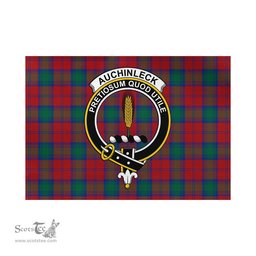 Scottish Auchinleck Tartan Flag with Family Crest - Tartan Garden Flag Scottish Plaid Tartan Plaid - ScotsTee - scotstee.com