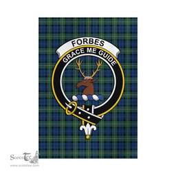 Scottish Forbes Ancient Tartan Flag with Family Crest - Tartan Garden Flag Scottish Plaid Tartan Plaid - ScotsTee - scotstee.com