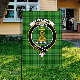 Scottish Galloway Tartan Flag with Family Crest - Tartan Garden Flag Scottish Plaid Tartan Plaid - ScotsTee - scotstee.com