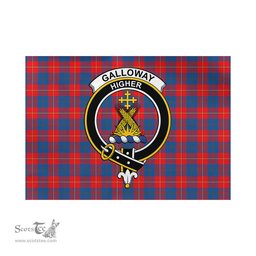 Scottish Galloway Red Tartan Flag with Family Crest - Tartan Garden Flag Scottish Plaid Tartan Plaid - ScotsTee - scotstee.com