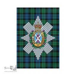 Scottish Black Watch Ancient Tartan Flag with Family Crest - Tartan Garden Flag Scottish Plaid Tartan Plaid - ScotsTee - scotstee.com