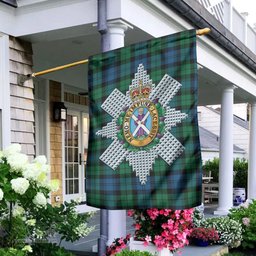 Scottish Black Watch Ancient Tartan Flag with Family Crest - Tartan Garden Flag Scottish Plaid Tartan Plaid - ScotsTee - scotstee.com