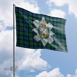 Scottish Black Watch Ancient Tartan Flag with Family Crest - Tartan Garden Flag Scottish Plaid Tartan Plaid - ScotsTee - scotstee.com