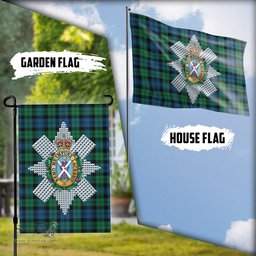 Scottish Black Watch Ancient Tartan Flag with Family Crest - Tartan Garden Flag Scottish Plaid Tartan Plaid - ScotsTee - scotstee.com