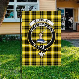 Scottish Barclay Dress Modern Tartan Flag with Family Crest - Tartan Garden Flag Scottish Plaid Tartan Plaid - ScotsTee - scotstee.com