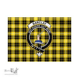 Scottish Barclay Dress Modern Tartan Flag with Family Crest - Tartan Garden Flag Scottish Plaid Tartan Plaid - ScotsTee - scotstee.com