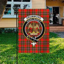 Scottish Drummond of Perth Tartan Flag with Family Crest - Tartan Garden Flag Scottish Plaid Tartan Plaid - ScotsTee - scotstee.com
