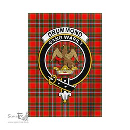 Scottish Drummond of Perth Tartan Flag with Family Crest - Tartan Garden Flag Scottish Plaid Tartan Plaid - ScotsTee - scotstee.com