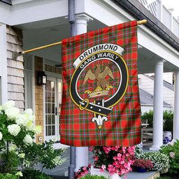 Scottish Drummond of Perth Tartan Flag with Family Crest - Tartan Garden Flag Scottish Plaid Tartan Plaid - ScotsTee - scotstee.com