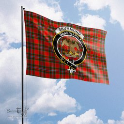 Scottish Drummond of Perth Tartan Flag with Family Crest - Tartan Garden Flag Scottish Plaid Tartan Plaid - ScotsTee - scotstee.com