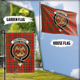 Scottish Drummond of Perth Tartan Flag with Family Crest - Tartan Garden Flag Scottish Plaid Tartan Plaid - ScotsTee - scotstee.com