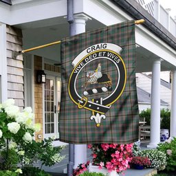 Scottish Craig Ancient Tartan Flag with Family Crest - Tartan Garden Flag Scottish Plaid Tartan Plaid - ScotsTee - scotstee.com