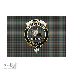 Scottish Craig Ancient Tartan Flag with Family Crest - Tartan Garden Flag Scottish Plaid Tartan Plaid - ScotsTee - scotstee.com