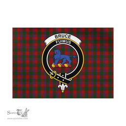 Scottish Bruce Old Tartan Flag with Family Crest - Tartan Garden Flag Scottish Plaid Tartan Plaid - ScotsTee - scotstee.com