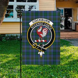 Scottish Cockburn Ancient Tartan Flag with Family Crest - Tartan Garden Flag Scottish Plaid Tartan Plaid - ScotsTee - scotstee.com