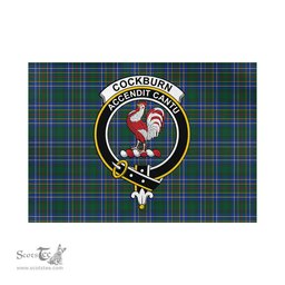 Scottish Cockburn Ancient Tartan Flag with Family Crest - Tartan Garden Flag Scottish Plaid Tartan Plaid - ScotsTee - scotstee.com