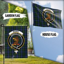 Scottish Baird Tartan Flag with Family Crest - Tartan Garden Flag Scottish Plaid Tartan Plaid - ScotsTee - scotstee.com