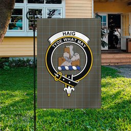 Scottish Haig Tartan Flag with Family Crest - Tartan Garden Flag Scottish Plaid Tartan Plaid - ScotsTee - scotstee.com