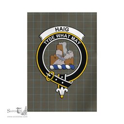 Scottish Haig Tartan Flag with Family Crest - Tartan Garden Flag Scottish Plaid Tartan Plaid - ScotsTee - scotstee.com