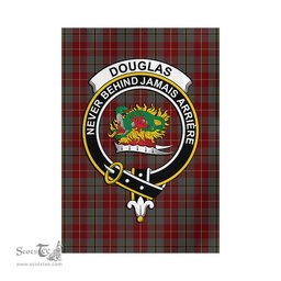 Scottish Douglas Ancient Red Tartan Flag with Family Crest - Tartan Garden Flag Scottish Plaid Tartan Plaid - ScotsTee - scotstee.com