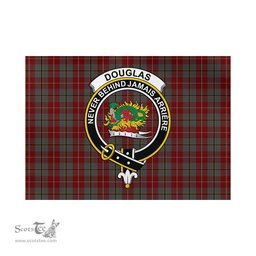 Scottish Douglas Ancient Red Tartan Flag with Family Crest - Tartan Garden Flag Scottish Plaid Tartan Plaid - ScotsTee - scotstee.com