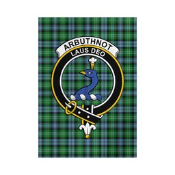 Scottish Arbuthnot Ancient Tartan Flag with Family Crest - Tartan Garden Flag Scottish Plaid Tartan Plaid - ScotsTee - scotstee.com