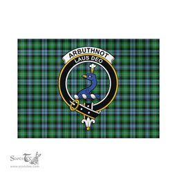 Scottish Arbuthnot Ancient Tartan Flag with Family Crest - Tartan Garden Flag Scottish Plaid Tartan Plaid - ScotsTee - scotstee.com