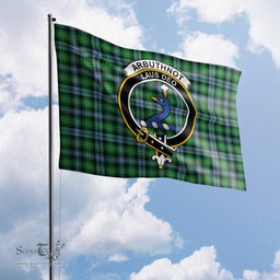 Scottish Arbuthnot Ancient Tartan Flag with Family Crest - Tartan Garden Flag Scottish Plaid Tartan Plaid - ScotsTee - scotstee.com