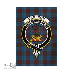 Scottish Cameron Hunting Tartan Flag with Family Crest - Tartan Garden Flag Scottish Plaid Tartan Plaid - ScotsTee - scotstee.com