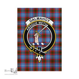 Scottish Dalmahoy Tartan Flag with Family Crest - Tartan Garden Flag Scottish Plaid Tartan Plaid - ScotsTee - scotstee.com