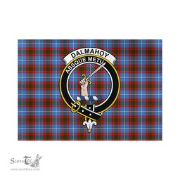 Scottish Dalmahoy Tartan Flag with Family Crest - Tartan Garden Flag Scottish Plaid Tartan Plaid - ScotsTee - scotstee.com